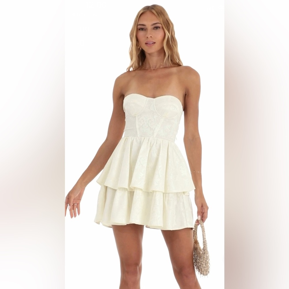 NEW Lucy in the Sky Corset Mini Dress In Ivory